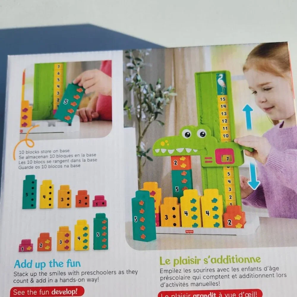 NEW Fisher-Price Alligator Counting Activity with 10 Stacking Blocks Preschool L